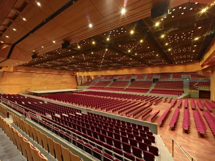Grand Hall in the Saarlandhalle in row seating with view from block A